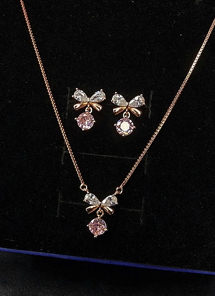 Bow Drop Pendant Set