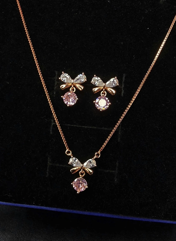 Bow Drop Pendant Set