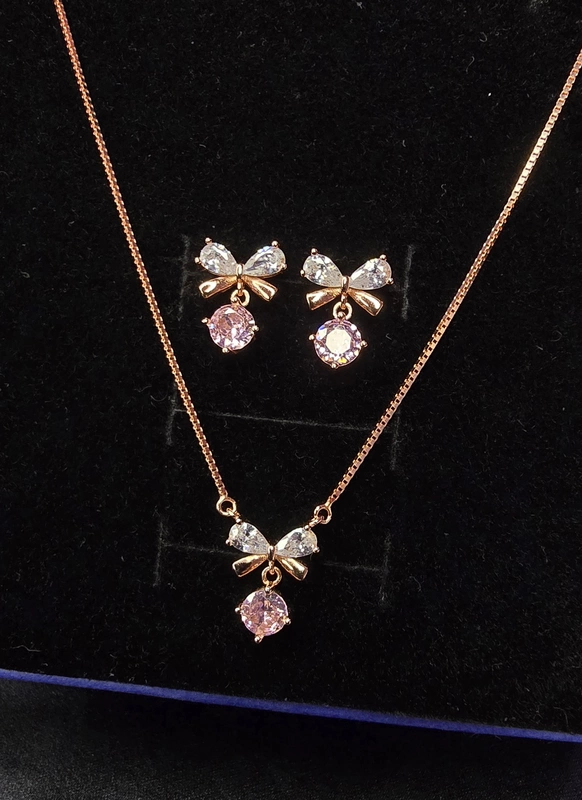 Bow Drop Pendant Set