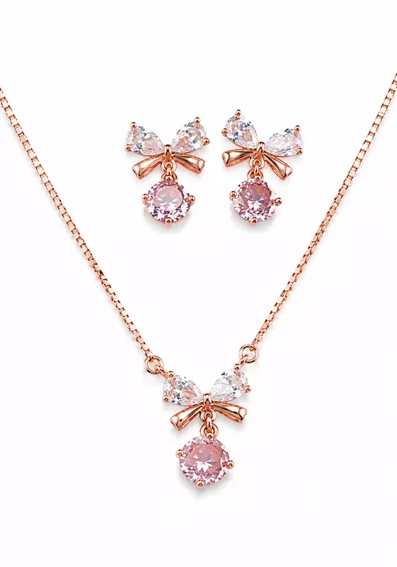 Bow Drop Pendant Set