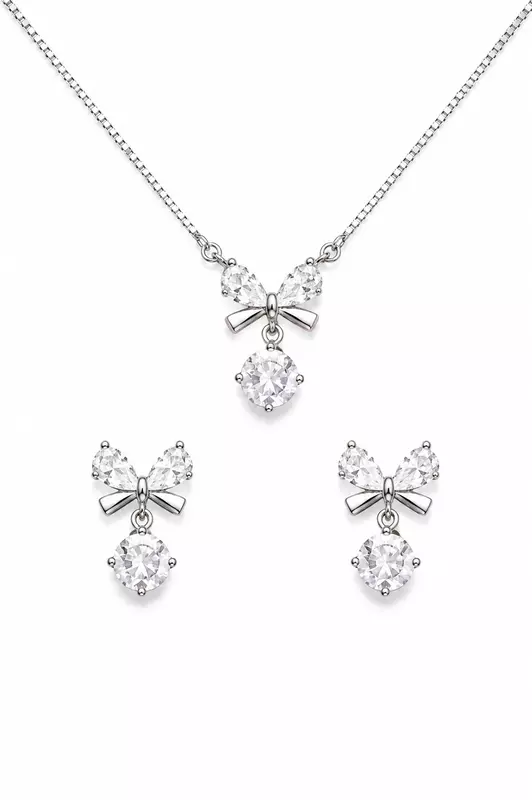 Bow Drop Pendant Set